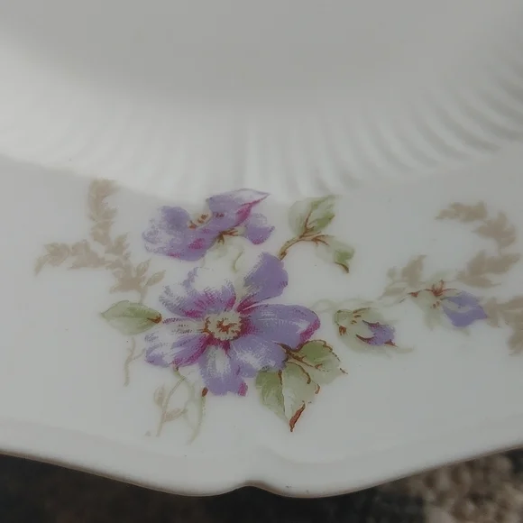 Vintage China Dish Set Bowls Set Of Two Ivory Purple Floral